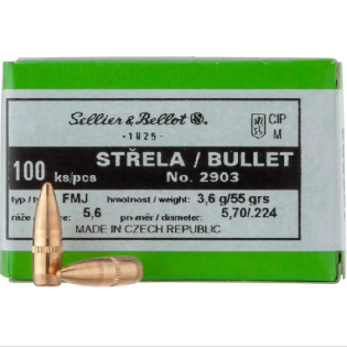 SELLIER BELLOT CAL5,6/223 55GR FMJ